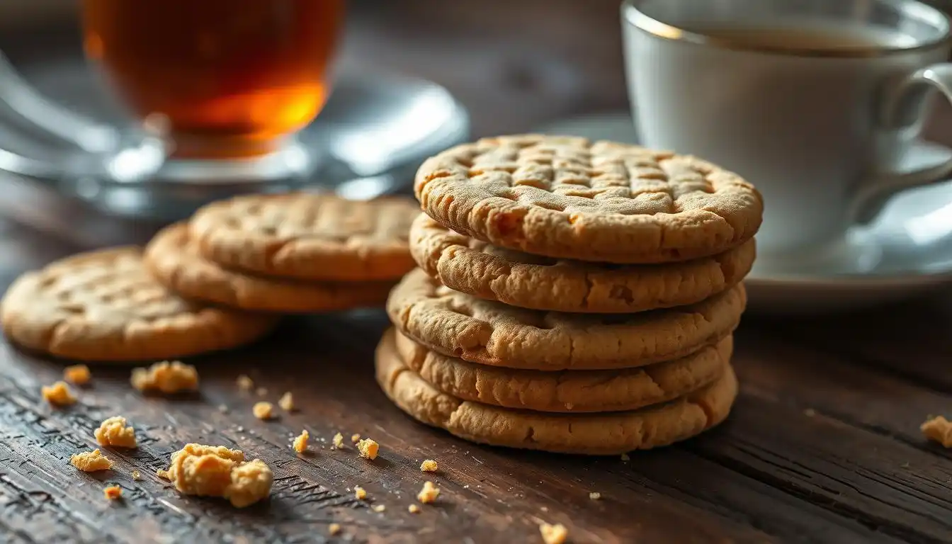 a stack of cookies on a table